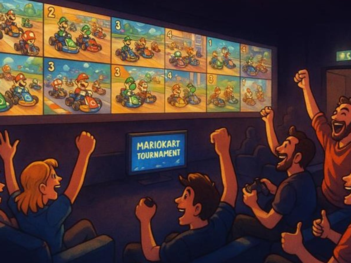 Mario kart in the park and bar